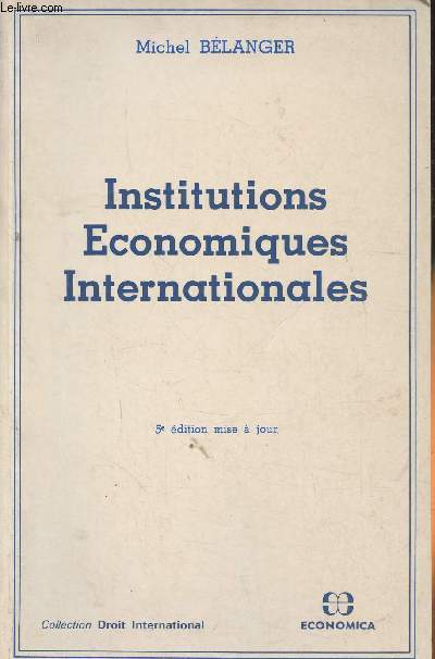 Institutions conomiques internationales