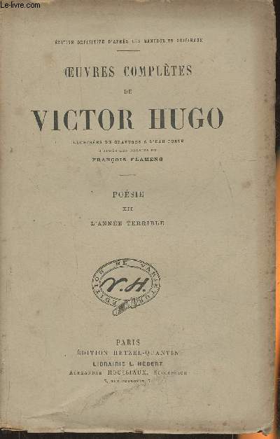 Oeuvres compltes de Victor Hugo- Posie XII l'anne terrible