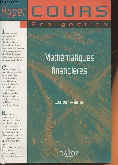 Mathmatiques financires 2001- Cours Dalloz