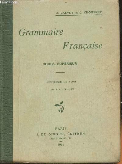 Grammaire Franaise- Cours suprieur