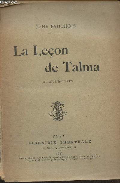 La leon de Talma- un acte en vers