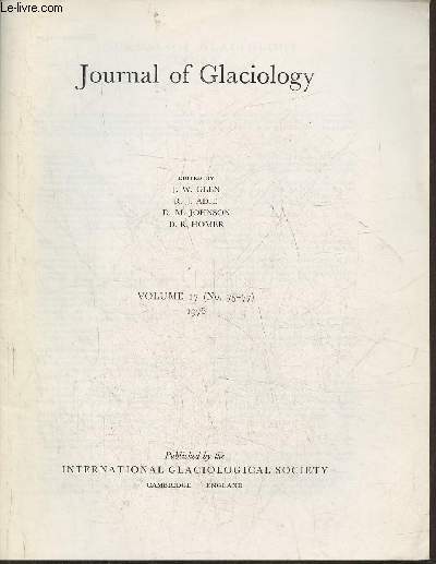 Journal of Glaciology Volume 17 (n 75-77) 1976