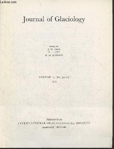 Journal of Glaciology Volume 14 (n70-72) 1975