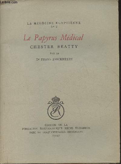 La mdecine egyptienne n2- Le papyrus mdical- Chester Beatty