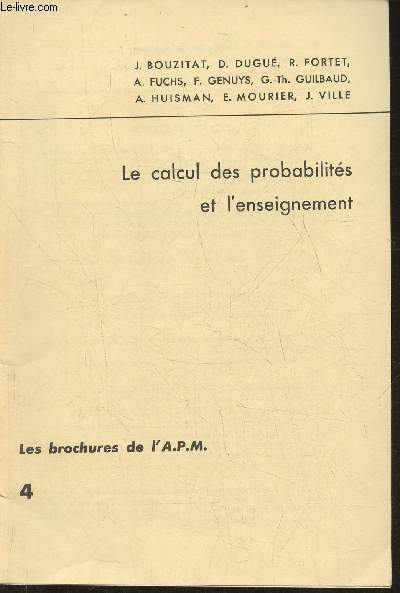 Le calcul des probabilits et de l'enseignement (Collection 