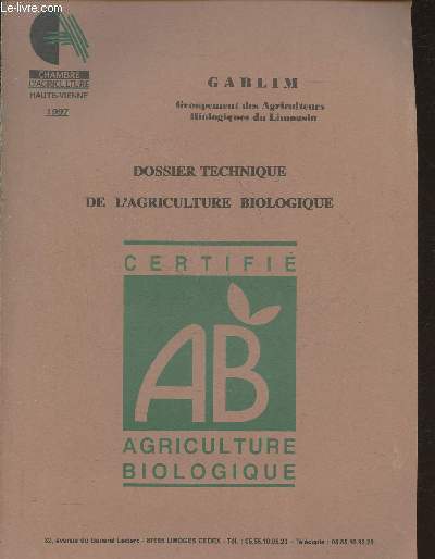 Dossier technique de l'agriculture biologique