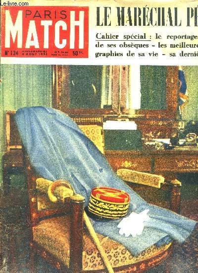Paris Match. N124. Hebdomadaire 4 aot 1951.