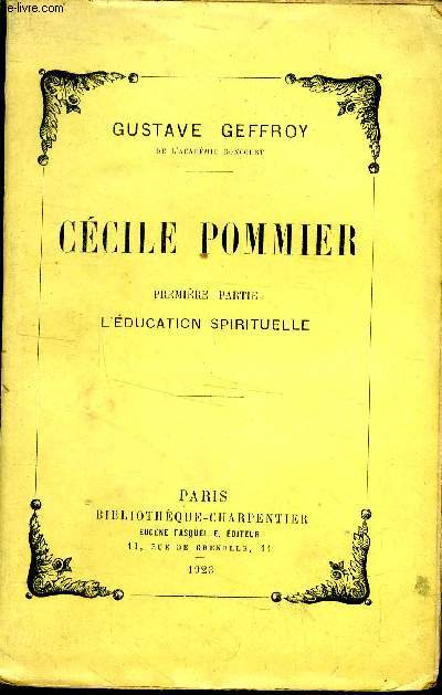 Ccile Pommier Premire partie L'ducation spirituelle