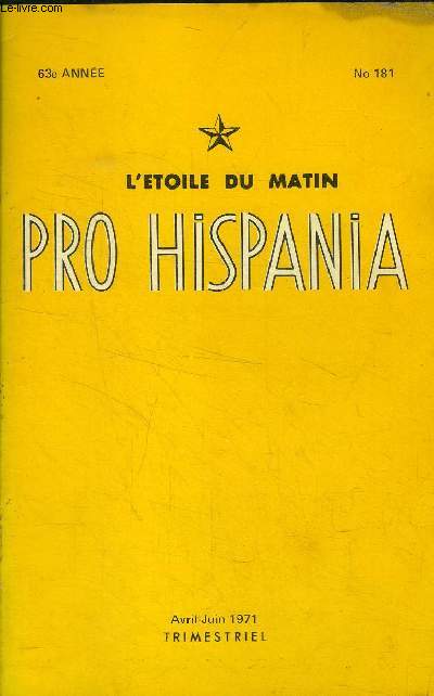 L'toile du matin n181 ,avril juin 1971 Pro hispania
