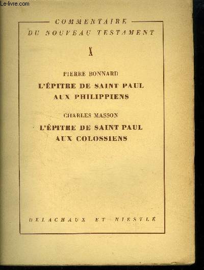 L'pitre de Saint Paul aux philippiens - L'pitre de Saint Paul aux colossiens (Collection : 