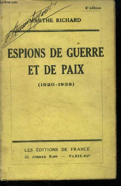 Espions de guerre et de pax (1920-1938)