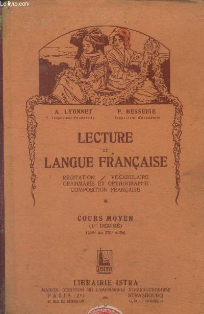 Lecture et langue franaise, cours moyen 1er degr