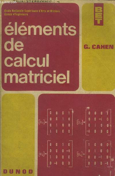 Elements de calcul matriciel