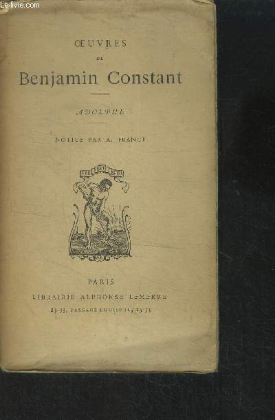 Oeuvres de Benjamin Constant : Adolphe