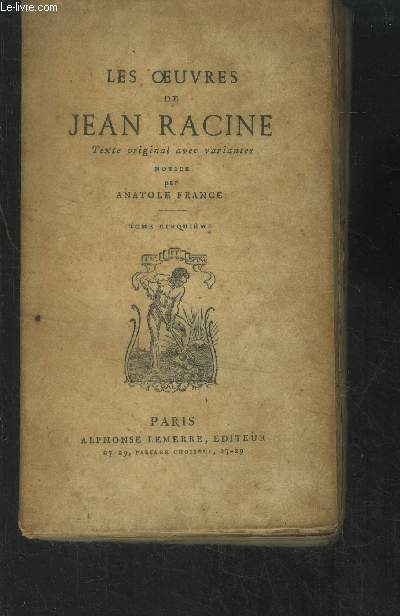 Les oeuvres de Jean Racine Tome V.