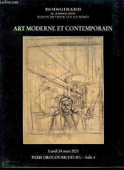 Catalogue : art moderne et contemporain - lundi 24 mars 2003 - paris drouot richelieu - salle 4 par Boisgirard et associs