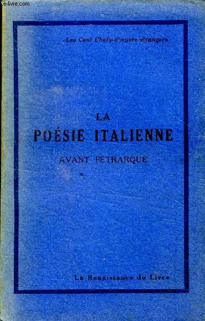 La posie italienne avant Ptrarque Collection 