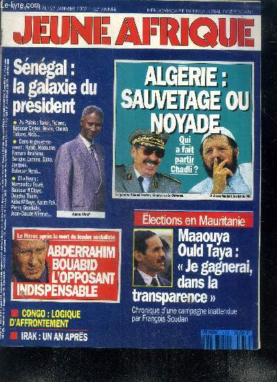 Jeune Afrique N1619 du 16 au 22 janvier 1992 3 anne Sngal: la galaxie du prsident Sommaire: Abderrahim Bouabid l'opposant indispensable; Maaouya Ould Taya: 