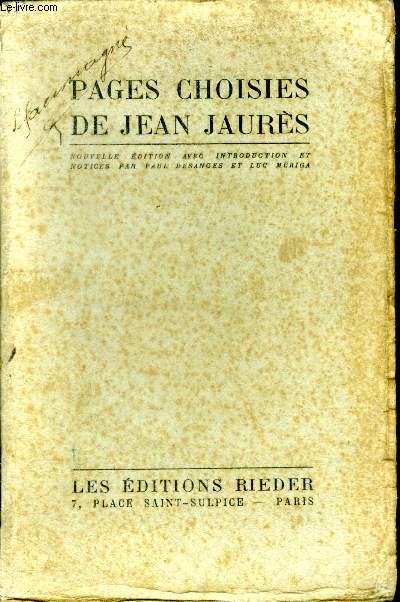 Pages choisies de Jean Jaurs