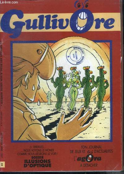 Gullivore N20 octobre 1990- dossier illusions d'optique et mirage, l'agora, jeux, allain bougrain dubourg, l'humeur de zoe, paroles d'enfants, ...