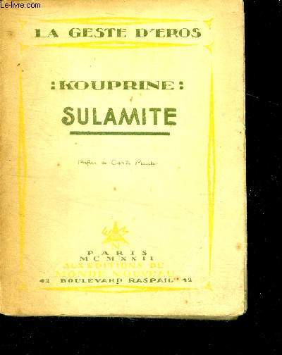 Sulamite - La Geste d'ros - roman - 4e edition