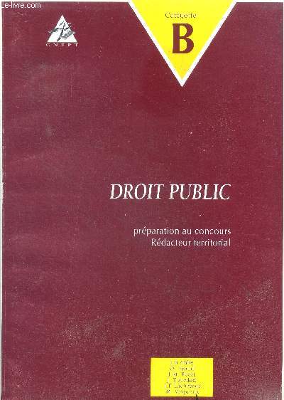 Droit public - categorie B - preparation au concours redacteur territorial