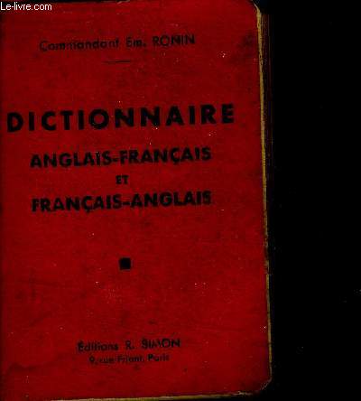 Dictionnaire Anglais-Franais et Franais-Anglais
