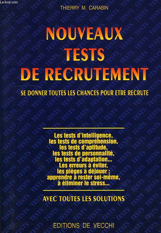 NOUVEAUX TESTS DE RECRUTEMENT