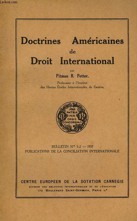 DOCTRINES AMERICAINES DE DROIT INTERNATIONAL