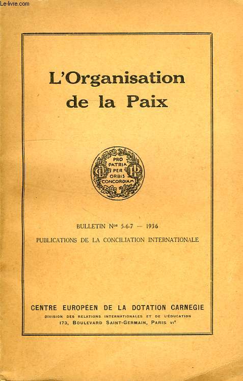 L'ORGANISATION DE LA PAIX