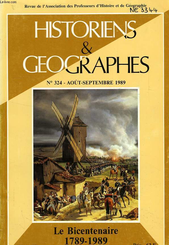 HISTORIENS ET GEOGRAPHES, N 324, AOUT-SEPT. 1989