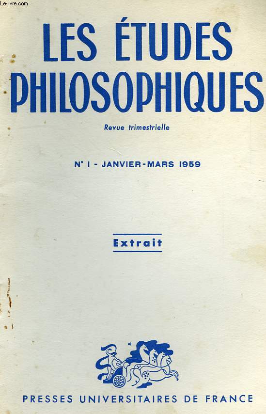 LES ETUDES PHILOSOPHIQUES, N 1, JAN.-MARS 1959, EXTRAIT, MORALE ET LIBERTE