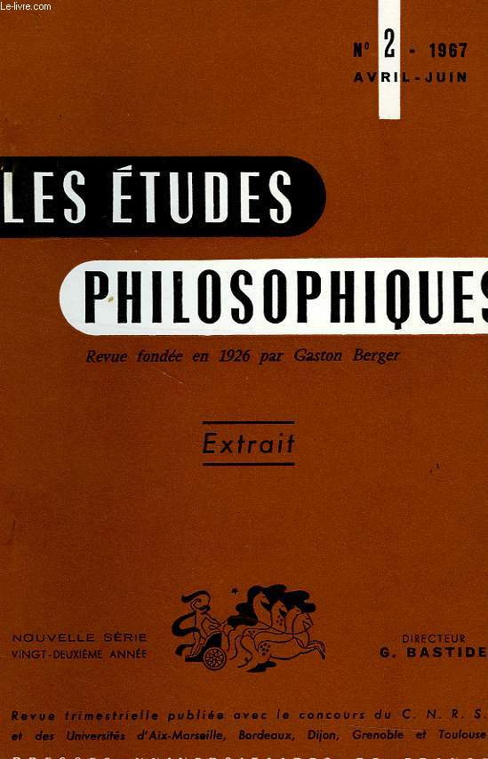 LES ETUDES PHILOSOPHIQUES, N 2, AVRIL-JUIN 1967, EXTRAIT, L'ESTHETISME DE LUCRECE