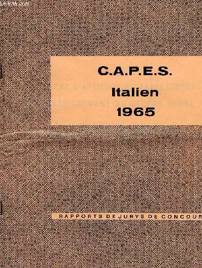CAPES ITALIEN, 1965, RAPPORTS DE JURYS DE CONCOURS