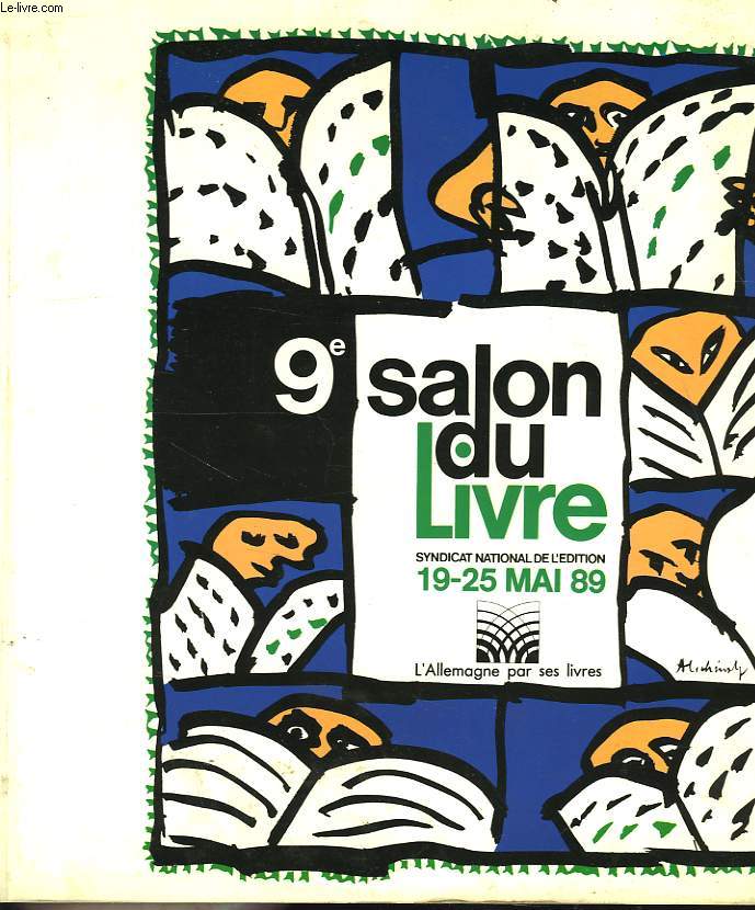 9e SALON DU LIVRE, PARIS, PORTE DE VERSAILLES, HALL 7, 19-25 MAI 1989