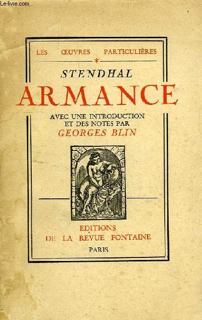 ARMANCE OU QUELQUES SCENES D'UN SALON DE PARIS EN 1827