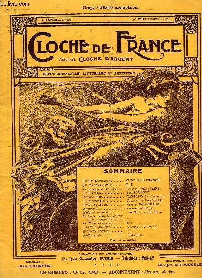 CLOCHE DE FRANCE, 2e ANNEE, N 8-9, AOUT-SEPT. 1912