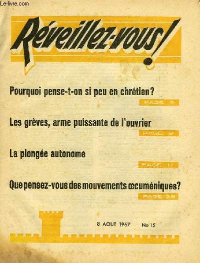 REVEILLEZ-VOUS !, N 15, AOUT 1967