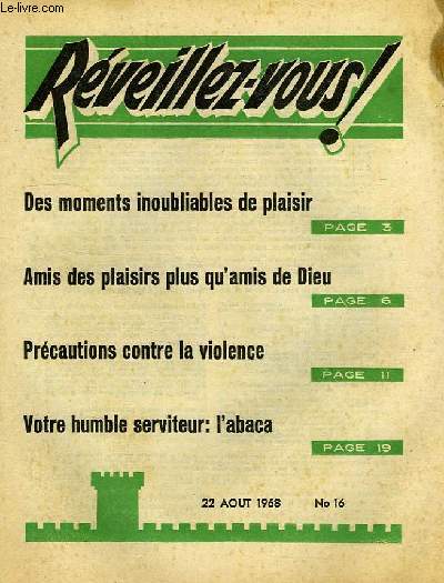 REVEILLEZ-VOUS !, N 16, AOUT 1968