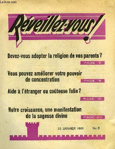 REVEILLEZ-VOUS !, N 2, 22 JAN. 1965