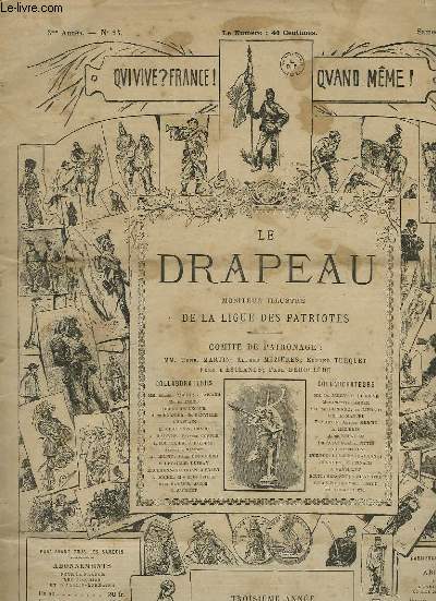 LE DRAPEAU, MONITEUR ILLUSTRE DE LA LIGUE DES PATRIOTES, 3e ANNEE, N 23, 7 JUIN 1884