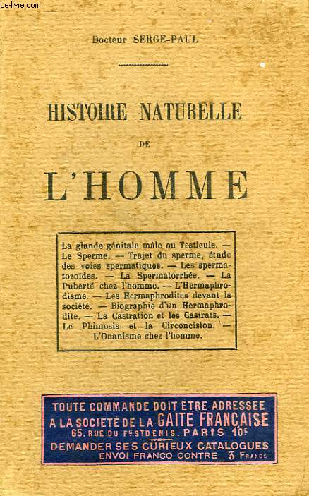 HISTOIRE NATURELLE DE L'HOMME