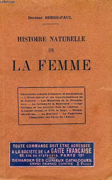 HISTOIRE NATURELLE DE LA FEMME