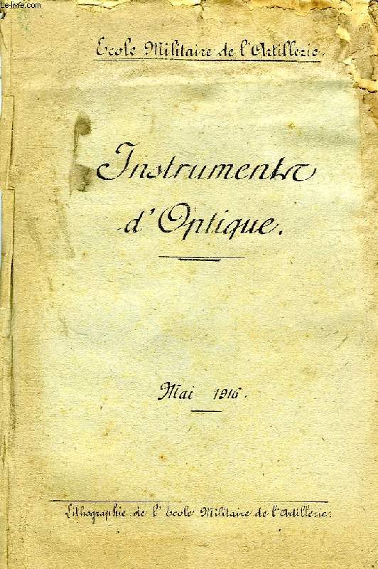 INSTRUMENTS D'OPTIQUE, MAI 1916