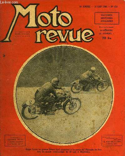 MOTO REVUE, 36e ANNEE, N 918, 18 JUIN 1948