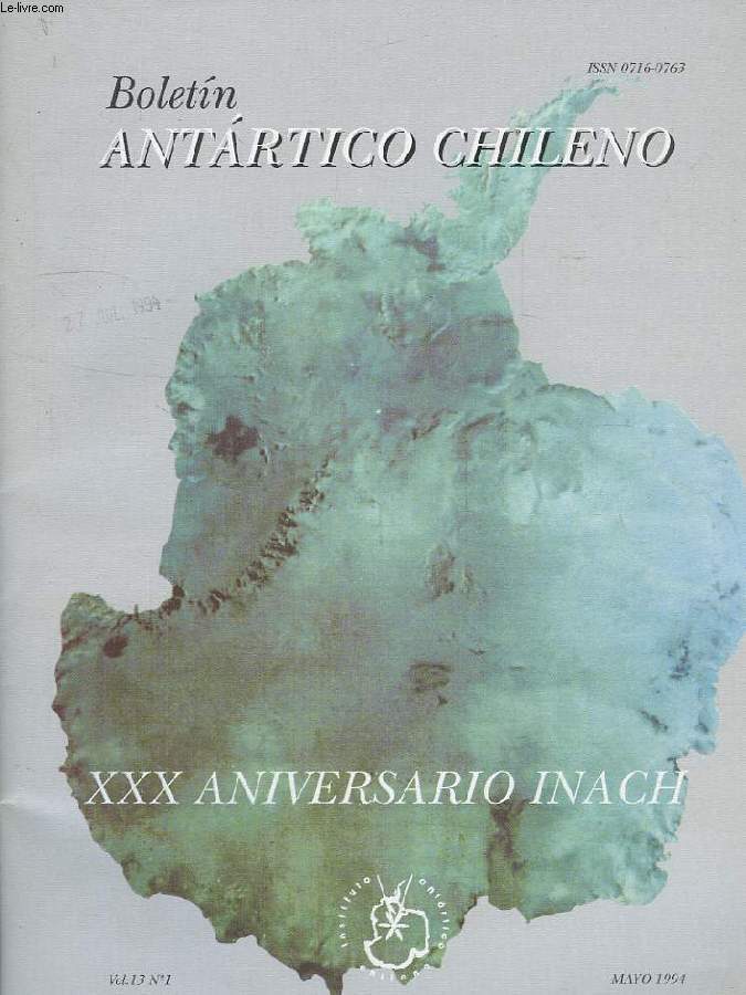 BOLETIN ANTARTICO CHILENO, VOL. 13, N 1