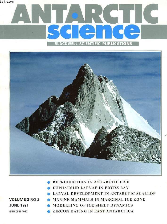 ANTARCTIC SCIENCE, VOL. 3, N 2, JUNE 1991