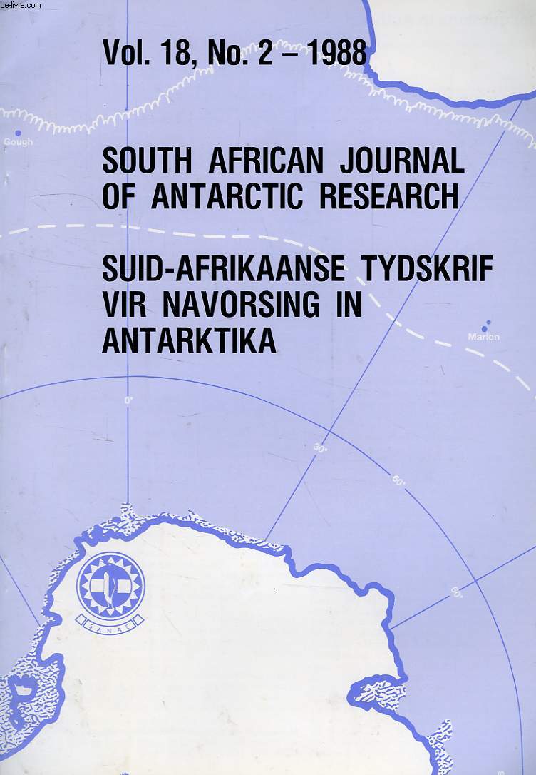SOUTH AFRICAN JOURNAL OF ANTARCTIC RESEARCH, VOL. 18, N 2, 1988