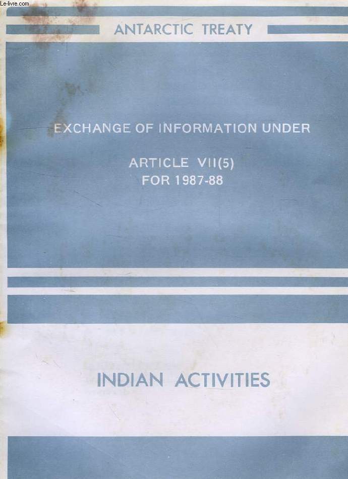 EXCHANGE OF INFORMATION UNDER ARTICLE VII (5) FOR 1987-1988