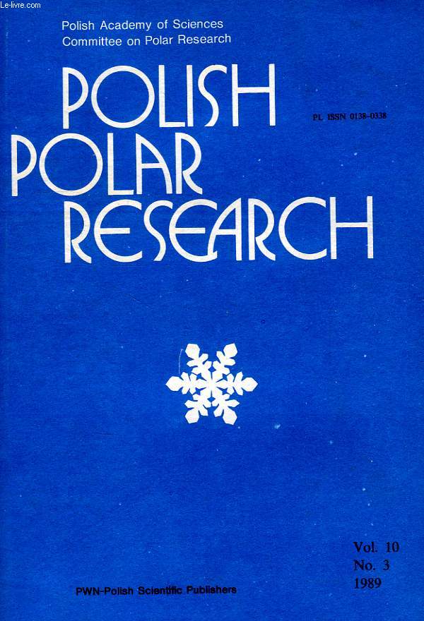 POLISH POLAR RESEARCH, POLSKIE BADANIA POLARNE, VOL. 10, N 3, 1989